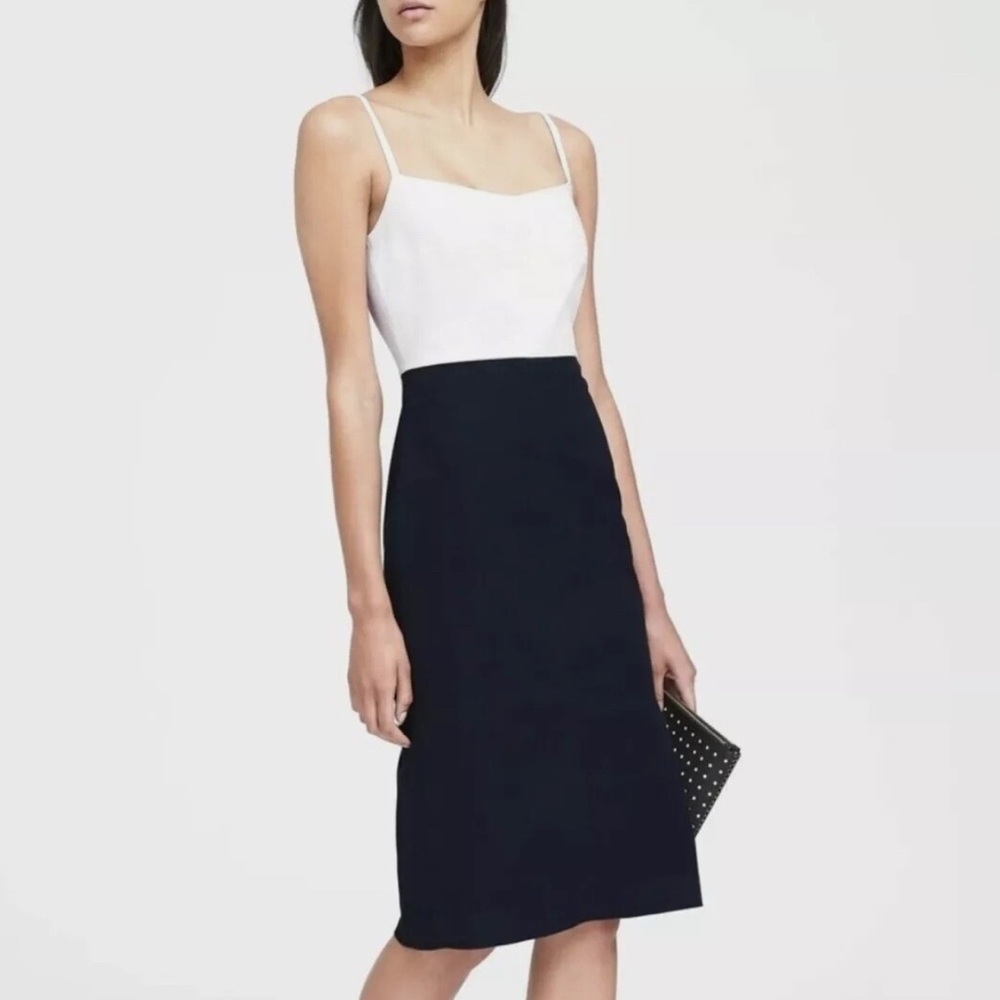 NWOT Banana Republic Two-Tone Sheath Dress in Black and White